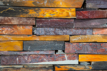 Colorful rust slate wall