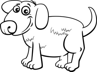 cartoon puppy comic animal character coloring page