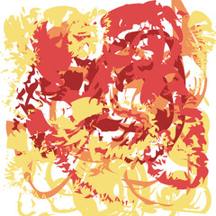 Abstract Hand Painted Red , Yellow And White Background Vector