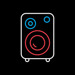 Music column vector on black background icon