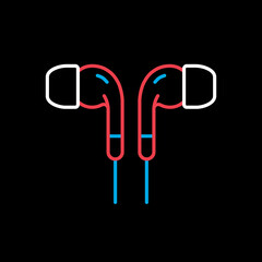 Earbuds headphone vector flat icon