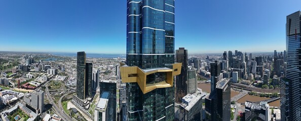 aerial view of Melbourne city skyline, Victoria Australia 