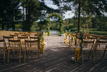 Wedding Setup. Preparation for the wedding ceremony