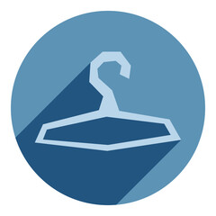hanger flat icon. blue icon in flat style of abstract hangers. icon for a clothing store. web browser icon.
