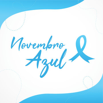 novembro azul prostate cancer post banner lettering november blue lines