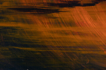 Obraz premium Closeup of acrylic painting for use as orange and black background