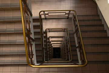metal stairs in rectangular shape seen from above