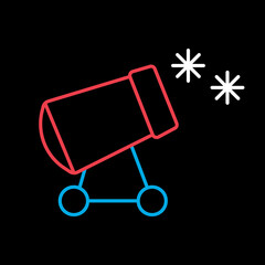 Snow cannon vector icon. Winter sign