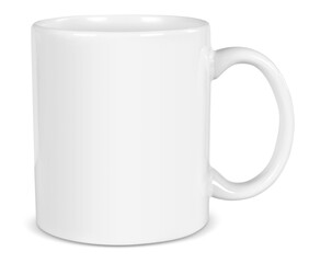 11 oz White Coffee Mug Mockup - Isolated