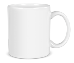 11 oz White Coffee Mug Mockup - Isolated