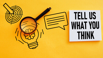 Tell Us What You Think is shown using the text