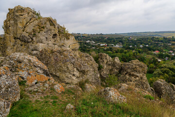 Wild rocky and mountainous nature of Eastern Europe. Landscape background