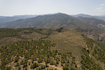 Fototapeta na wymiar aerial photo of a mountain area in the south of Spain