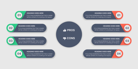 Pros and Cons, Do and Don’t, VS Versus Comparison Infographic Template Design