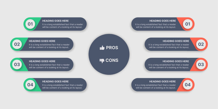 Pros And Cons, Do And Don’t, VS Versus Comparison Infographic Template Design