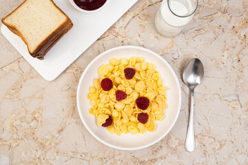 Bowl of cereal and milk