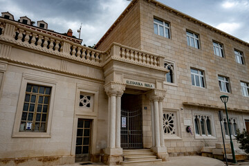 Fototapeta na wymiar Famous stone masons school in town of Pucisca, Brac island, Croatia