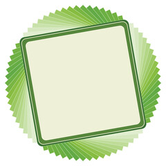 Fototapeta na wymiar Vector frame in green colors. environmental theme. Fan style blank tag.