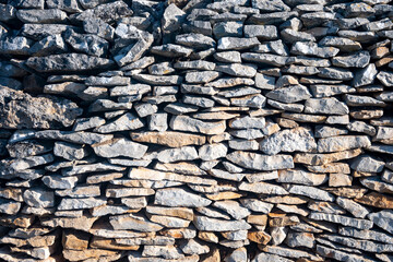 Beautiful, man made dry wall in the oldest settlement on Brac island, Croatia, the village of Skrip