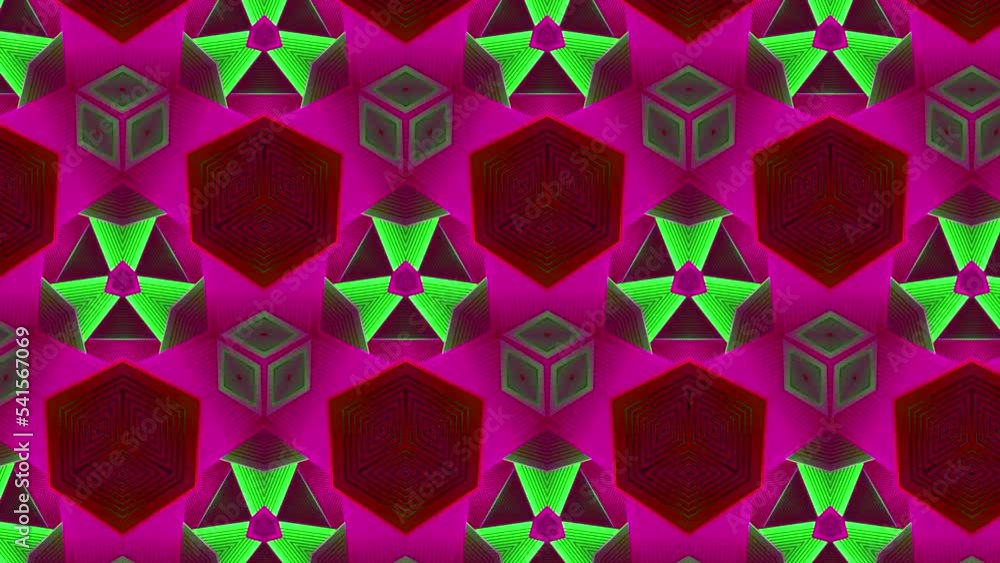 Poster bright flashing pattern of geometric shapes. motion. acid flashing pattern with repeating geometric 