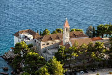Amazing view from the mountain on town of Bol on Brac island and old dominican monastery