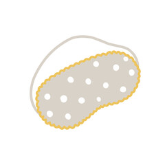 Polka dot sleep mask, eye bandage for sleep, accessory for relaxation and traveling vector illustrations