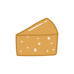 Piece of cheese, oktoberfest, cooking, vector german illustration on white background