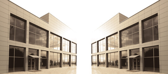 commercial architecture, brand new lowrise building