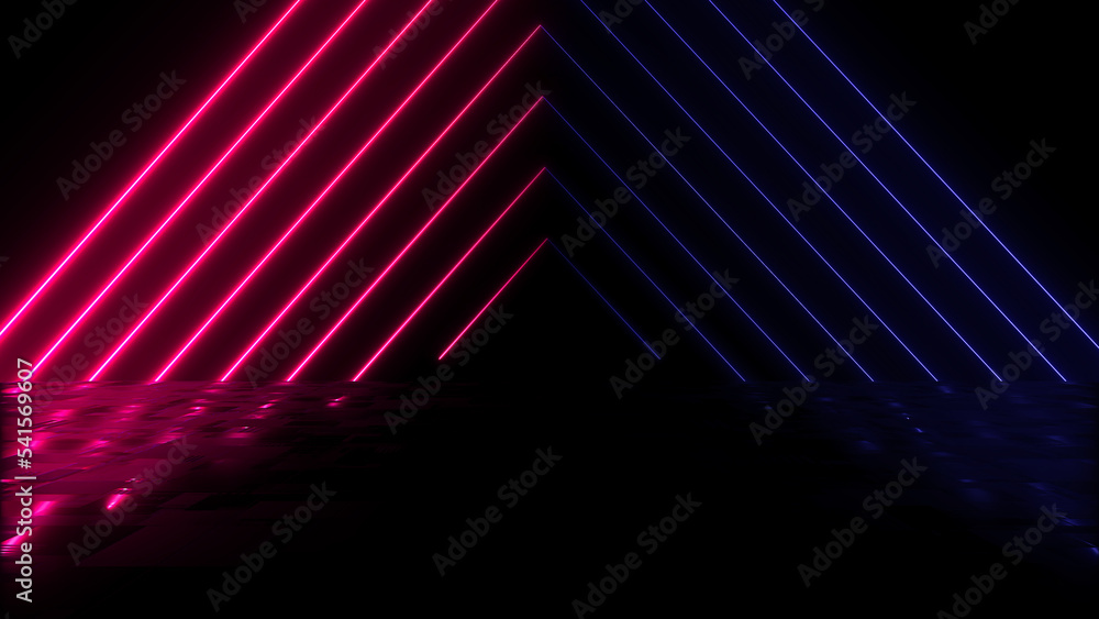 Poster abstract colorful background with bright rays and glowing lines. abstract tech futuristic background