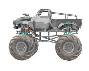 mega truck in white background on side view © DM7