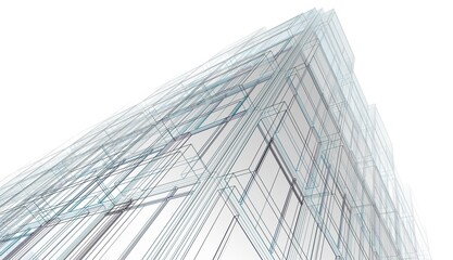 Modern architecture building 3d illustration
