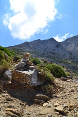 Fototapeta na wymiar Wegweiser am Mount Zeus, Naxos
