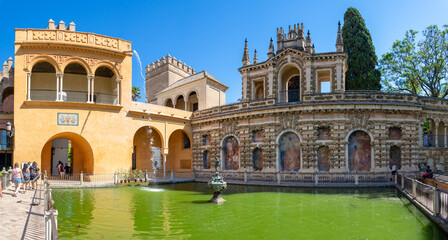 Naklejka premium Real Alcazar Gardens in Seville. Andalusia, Spain 