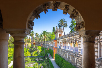 Naklejka premium Real Alcazar Gardens in Seville. Andalusia, Spain 