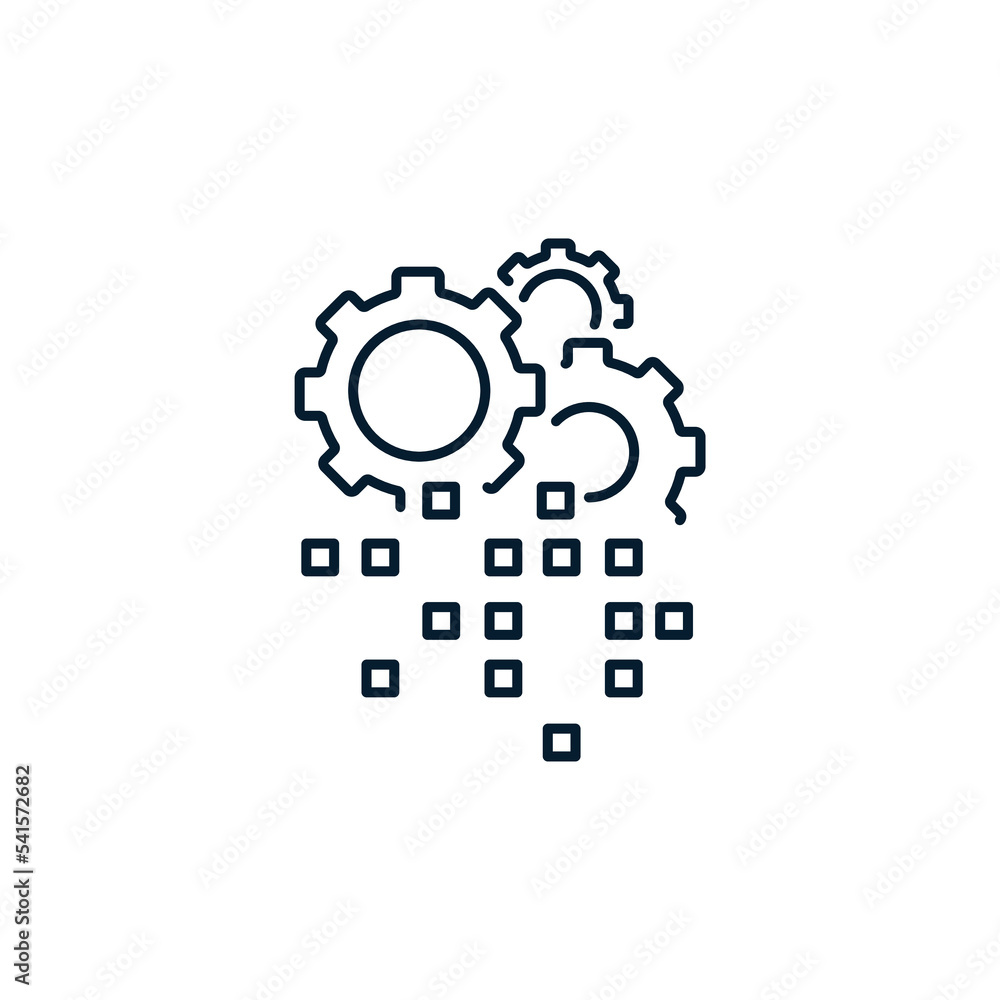 Aufkleber digital transformation concept, agile development. vector icon isolated on white background.