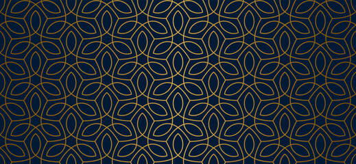 Luxury floral seamless pattern. Abstract geometric background in minimalistic linear style. Stylish vector design.