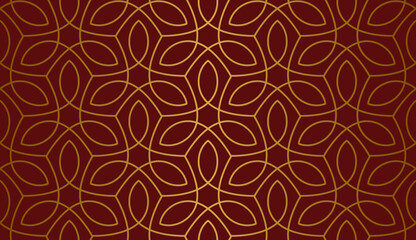Luxury floral seamless pattern. Abstract geometric background in minimalistic linear style. Stylish vector design.