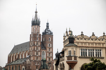 Fototapeta na wymiar saint marys cathedral in heart of krakow, poland