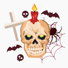 Happy halloween set . Vector, eps 
