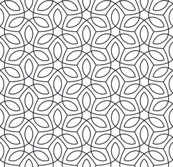 Luxury floral seamless pattern. Abstract geometric background in minimalistic linear style. Stylish vector design.