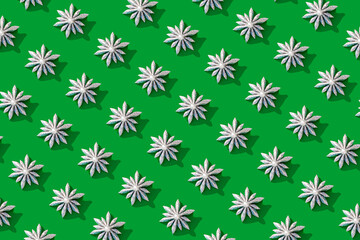 christmas stars on green background medium fragment