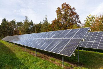 Solar Power Station in the autumn Nature