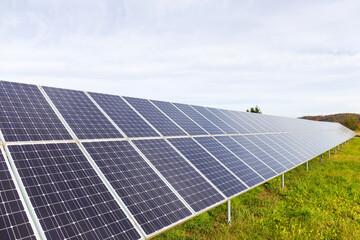 Solar Power Station in the autumn Nature