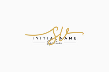 Initial SV signature logo template vector. Hand drawn Calligraphy lettering Vector illustration.