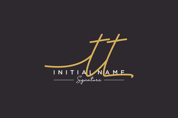 Initial TT signature logo template vector. Hand drawn Calligraphy lettering Vector illustration.