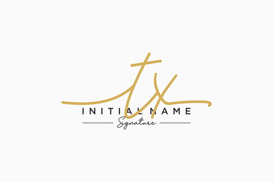 Initial TX signature logo template vector. Hand drawn Calligraphy lettering Vector illustration.