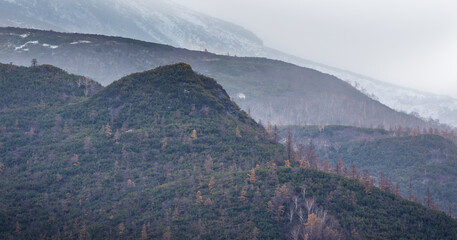 mountains in the snow