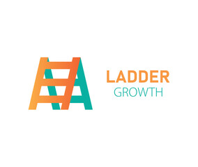 Ladder Growth logo design icon illustration
