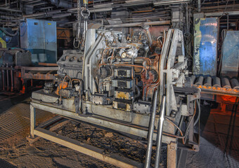 Old equipment for the production of cylinder blocks in a bankrupt car factory