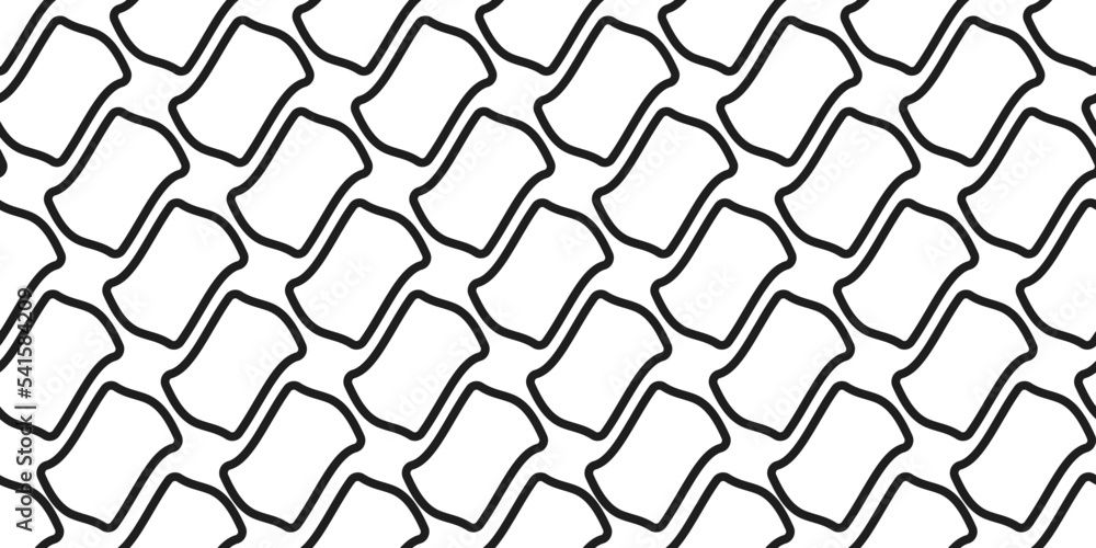 Aufkleber The tile is black decorative and hollow inside. Vector pattern of identical diagonal beveled tiles. Print and various stylish design.
